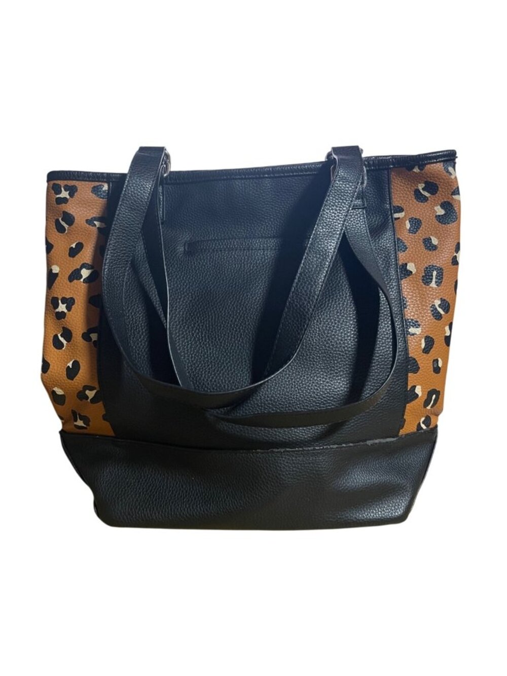Jewell By Thirty-One Black & Leopard Print Tote Bag Large Shoulder Handbag